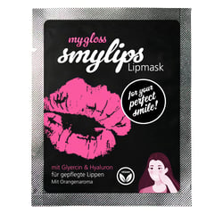 Gestaltung mygloss/smylips-Lippenmasken-Sachet (Frontansicht)