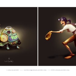 Character-Illustration „Cassiopeia“ und „Gigi“, basierend auf Michael Endes „Momo“