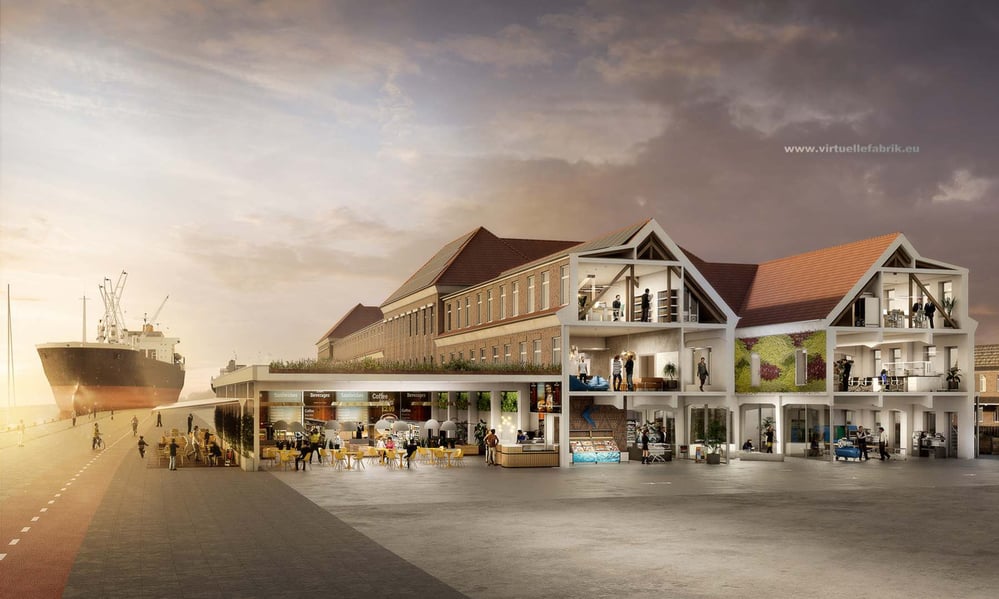 Architekturvisualisierung Fischereihafen Restaurierung
