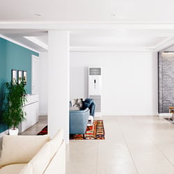 Interior design – a house with blue-green walls
