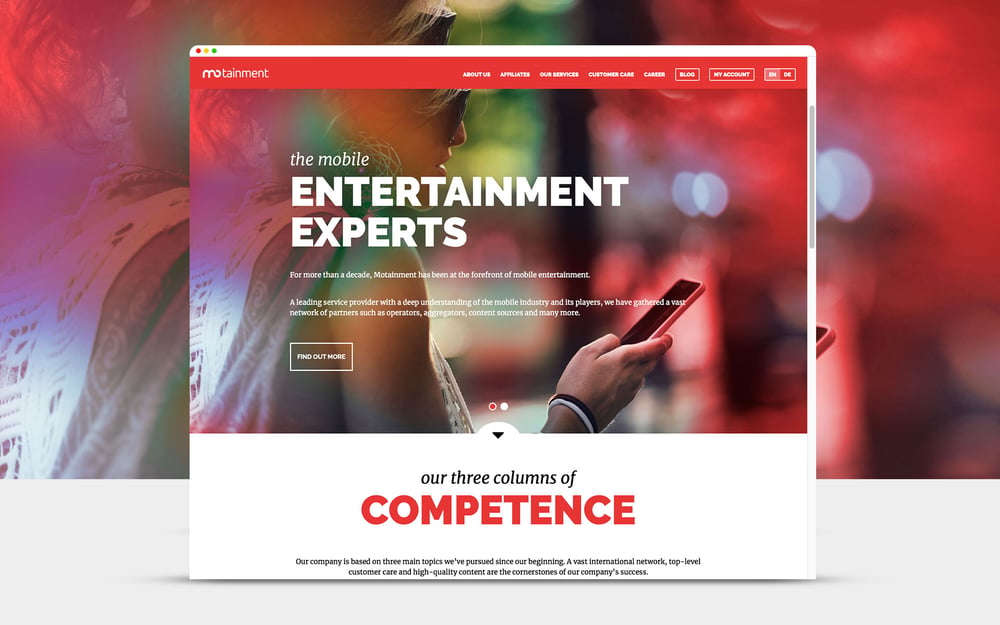 Motainment – Website