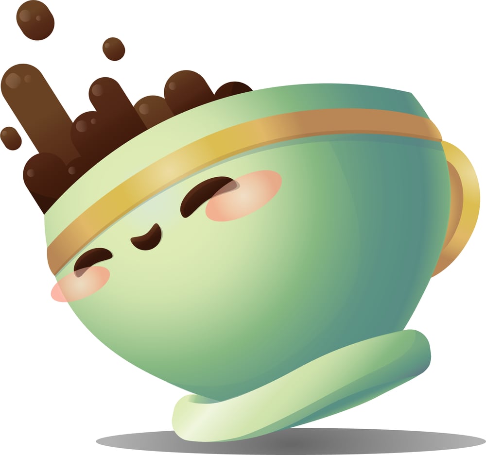 Eine fröhliche Kaffeetasse