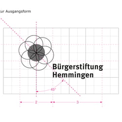 Konstruktion der Logo Grundform