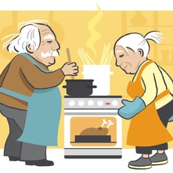 cooking together