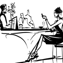 Woman at bar