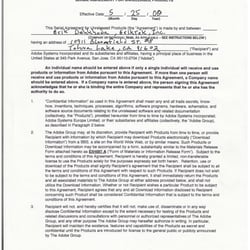 Adobe Beta-Tester Contract, one of many :-)