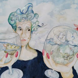 Gänsewein / Aquarell / Din A3
