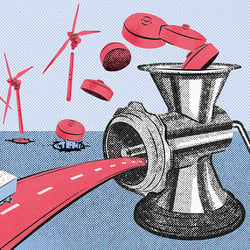 redaktionelle Illustration „Erneuerbare erneuern!“