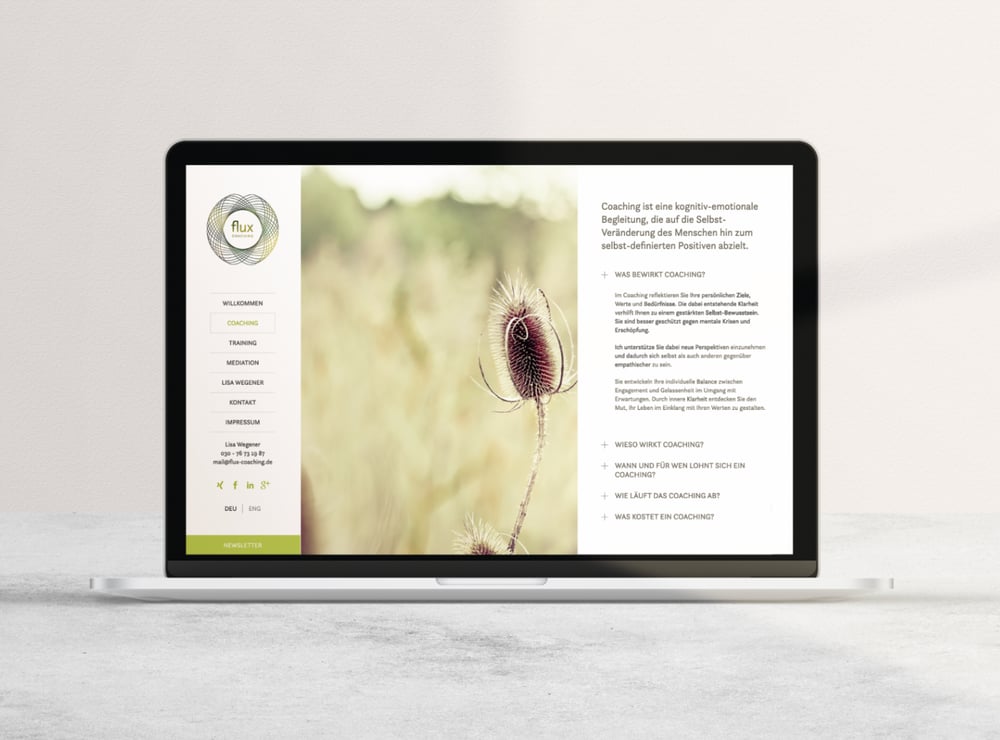 zeitloses, elegantes Webdesign