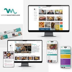 Vegan Masterclass | Brand Design (Erstellung & Wahrung), Brand Strategy, Webdesign (Website & Plattform), Ausstattung, Texte, Produktdesign, uvm.