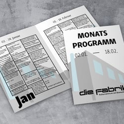 „die fabrik“ Monatsprogrammbroschüre Mockup
