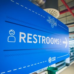 Restrooms Sign