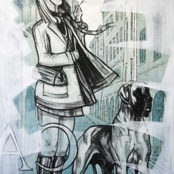 80 cm x 120 cm/ Öl & Kohle auf Leinwand