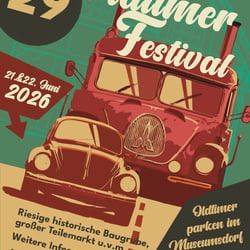 Plakatentwurf zum Oldtimerfestival in Aschen 2026