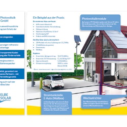Logodesign, Flyergestaltung für ein Solarunternehmen