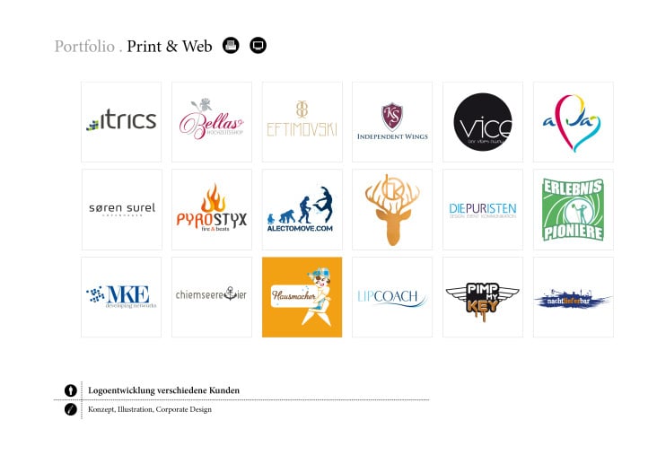 verschiedene Logos