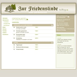Webdesign für Restaurant/Hotel – Speisekarte