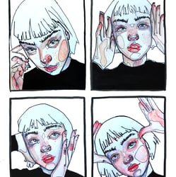Girl in the photobox