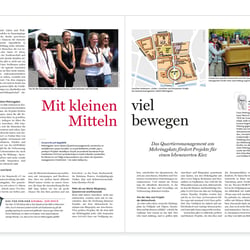 Artdirektion, Grafik und Produktion einer Kiezzeitung unter Beteiligung der Anwohner