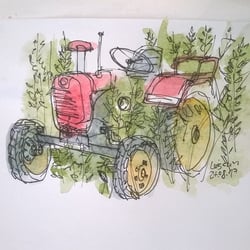 Traktor auf dem Pinke Panke Kinderbauernhof in Pankow