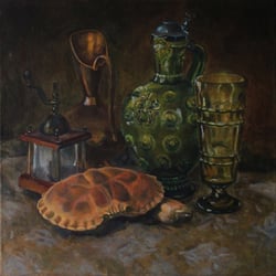 Diptychon Rot&Grün, linke Seite, 2018, Öl auf Leinwand