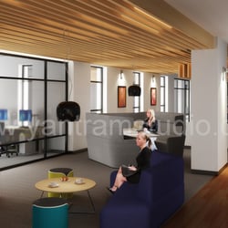 3D Interior Design Rendering für Büroflächen