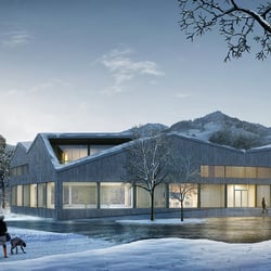 180124-MAK Architecture-Hallenbad-Appenzell-Exterior-Winter-loomn