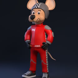 3D Character Maus für dmsj – deutsche motor sport jugend
