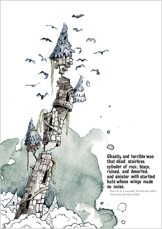 Buchillustration zum Buch „The Outsider“ von H.P. Lovecraft