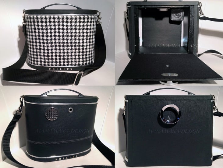 Handtasche, unisex mit magic LED Beleuchtung und iPod/iPhone/MP3 Anschluss aus einem Philips Raumstrahler (DPMA geschütztes)