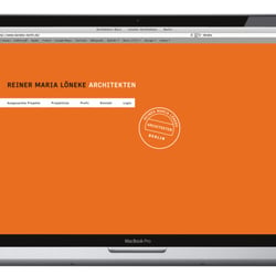 Start-Screen eines Architekten-Portfolios