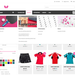 eShop-Contentnavigation (Sportartikelmarketing)