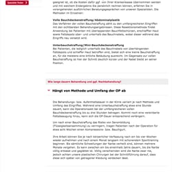 Textbeispiel Vivantes Webartikel „Bauchdeckenstraffung“