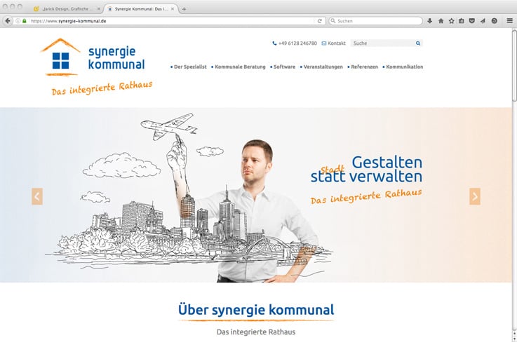 Homepage mit Slider für die wichtigsten Werbeaussagen