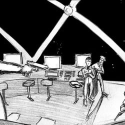 Bleistiftzeichnung, digital nachbearbeitet (Illustratrion zu einem Hörspiel)
