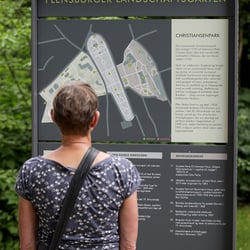 Flensburger Landschaftsgärten Übersichtstafel Christiansenpark Lageplan