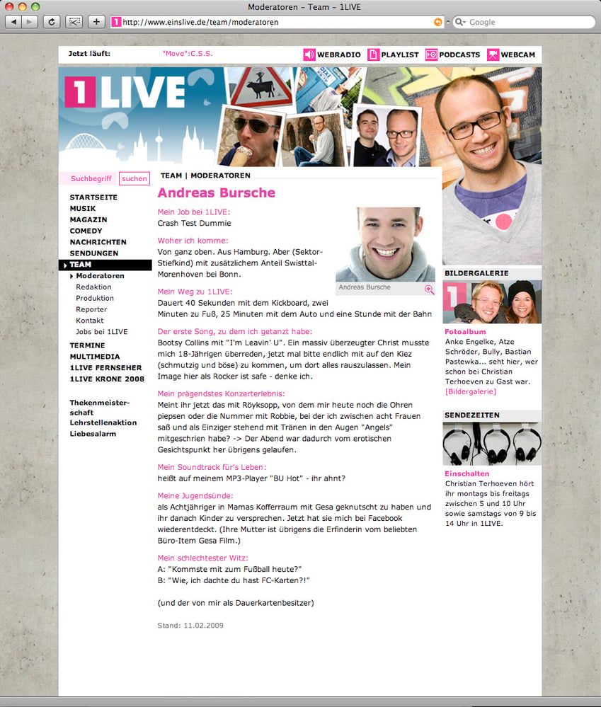 1LIVE Moderator: Andreas Bursche