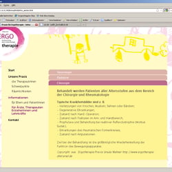 Entwurf Webseite Praxis f. Ergotherapie