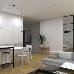 Das Wohnzimmer und die Küche