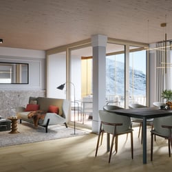 Innenvisualisierungen des Hauses Pazola in Andermatt – Schweizer Alpen