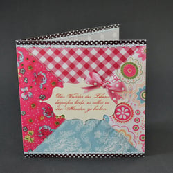 Geburtskarte | Patchwork | bunt