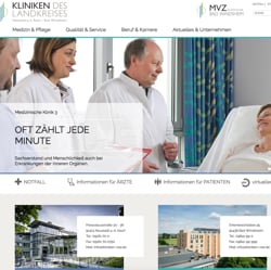 Startseite einer Klinik-Homepage