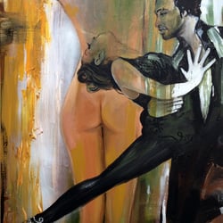 Bachata sensual, 50×70cm, Öl auf Leinwand