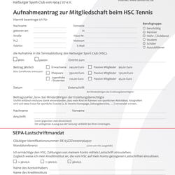 Aufnahmeantrag HSC Tennis