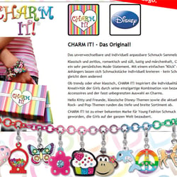 ReDesign der Startseite www.charm-it.deÜbernahme bestehender Texte  und grafische Verlinkung zu den einzelnen Marken im Shop.