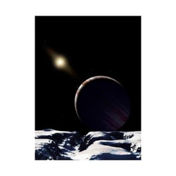 Jupiter von seinem Mond Europa aus gesehen.