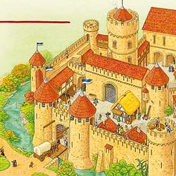 Klappenbilderbuch „Auf der Ritterburg“, Doppelseite innen