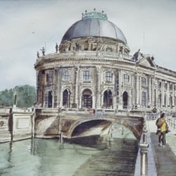Bodemuseum, Aquarell, 29,5×40,5 cm, 1994