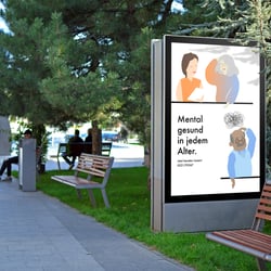 Plakat für eine Organisation die mentale Gesundheit im Alter fördert