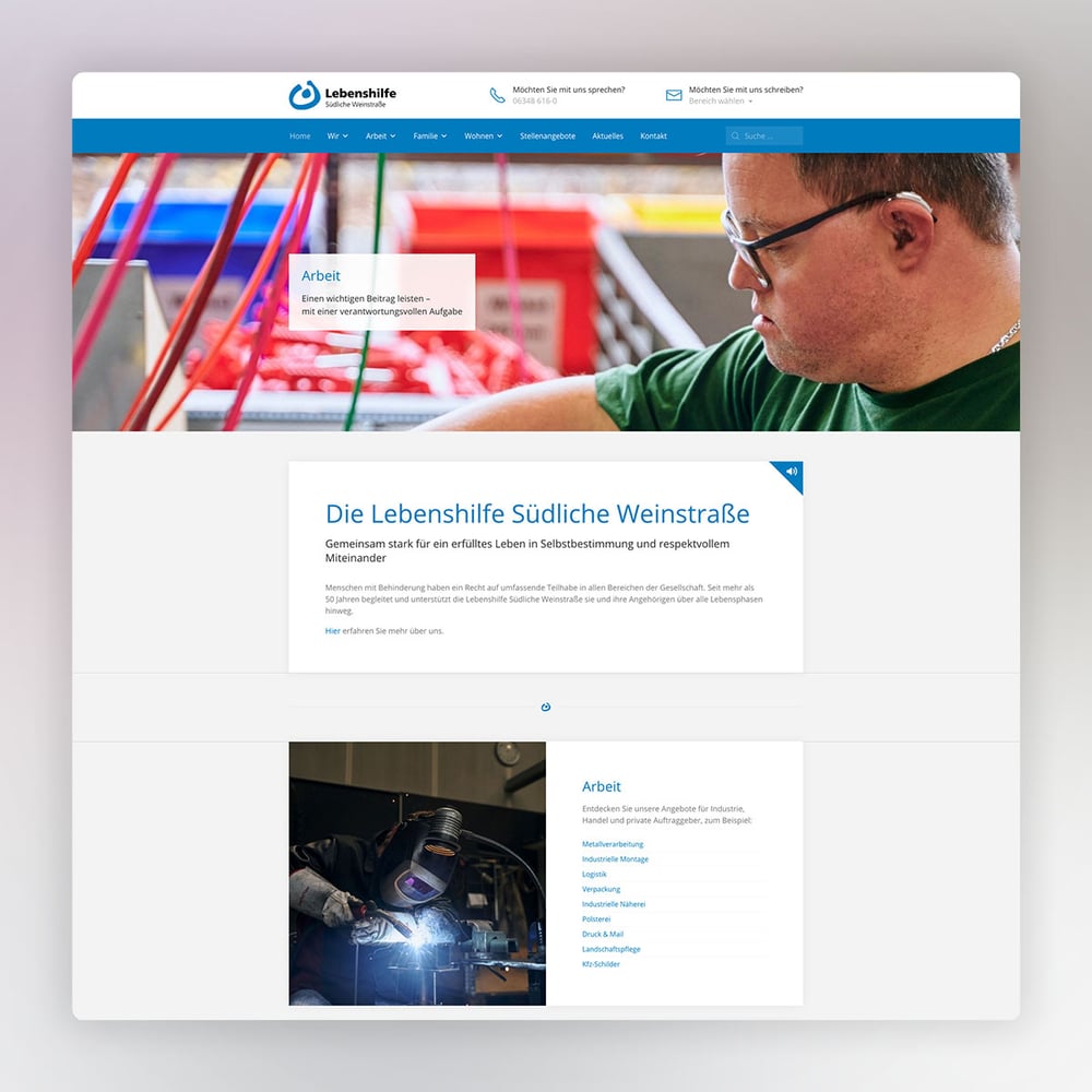 Website lebenshilfe SÜW